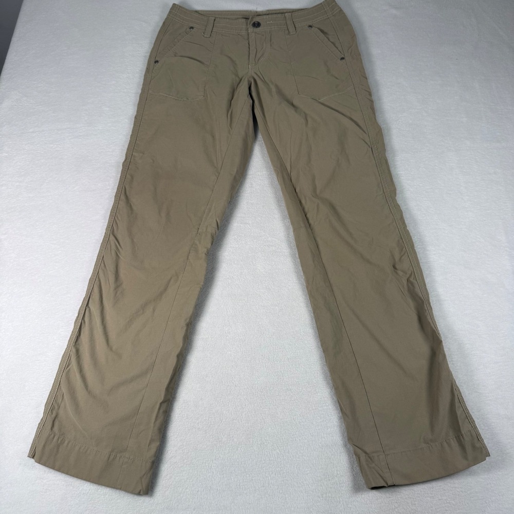 Kuhl Hiking Pants Womens 8 Reg Khaki Tan Cotton Blend Gorpcore Outdoor Utility